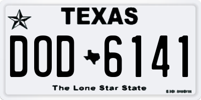 TX license plate DOD6141