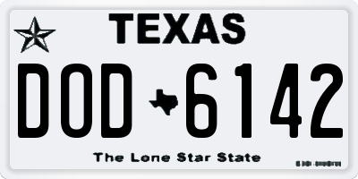 TX license plate DOD6142