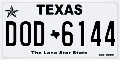 TX license plate DOD6144