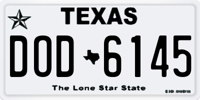 TX license plate DOD6145