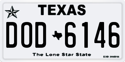 TX license plate DOD6146