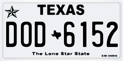 TX license plate DOD6152