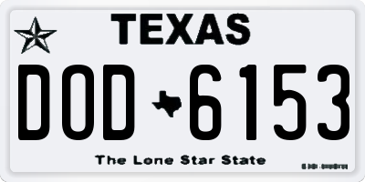TX license plate DOD6153
