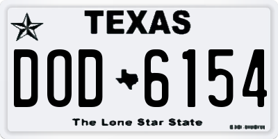TX license plate DOD6154