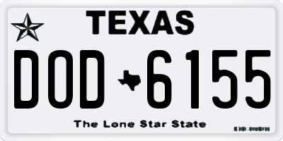 TX license plate DOD6155