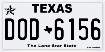TX license plate DOD6156