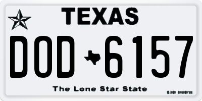 TX license plate DOD6157