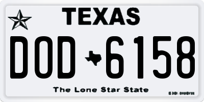 TX license plate DOD6158
