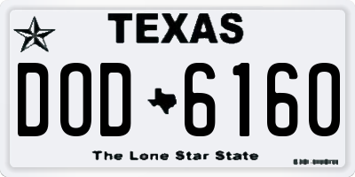 TX license plate DOD6160