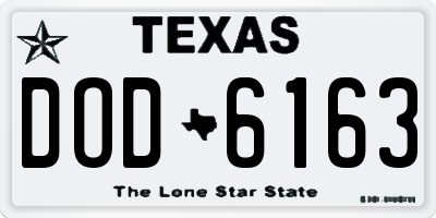 TX license plate DOD6163