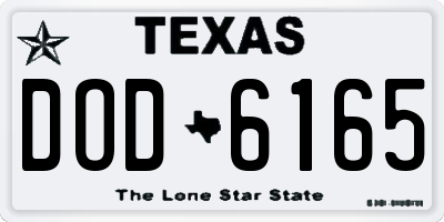 TX license plate DOD6165