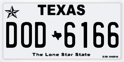 TX license plate DOD6166
