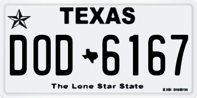 TX license plate DOD6167