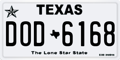 TX license plate DOD6168