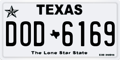 TX license plate DOD6169