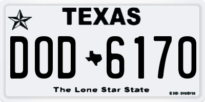 TX license plate DOD6170