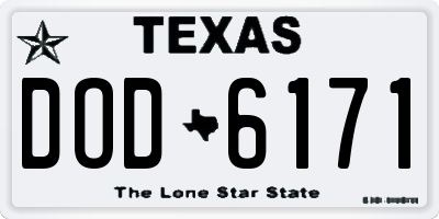 TX license plate DOD6171