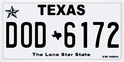 TX license plate DOD6172
