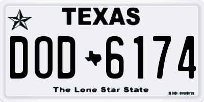TX license plate DOD6174