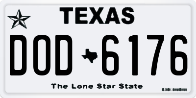 TX license plate DOD6176