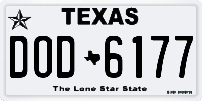 TX license plate DOD6177