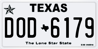 TX license plate DOD6179
