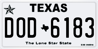 TX license plate DOD6183
