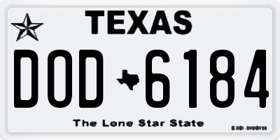TX license plate DOD6184