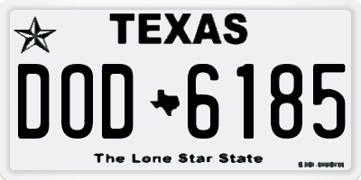 TX license plate DOD6185