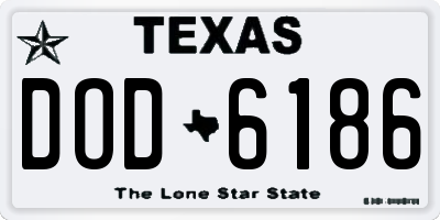 TX license plate DOD6186