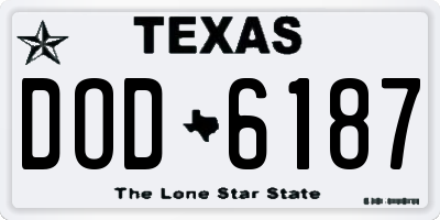 TX license plate DOD6187