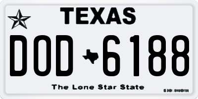 TX license plate DOD6188
