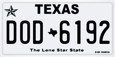 TX license plate DOD6192