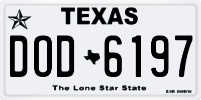 TX license plate DOD6197