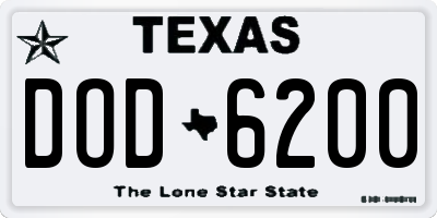 TX license plate DOD6200