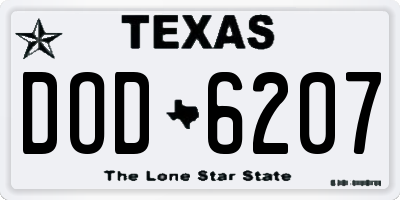 TX license plate DOD6207