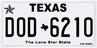 TX license plate DOD6210