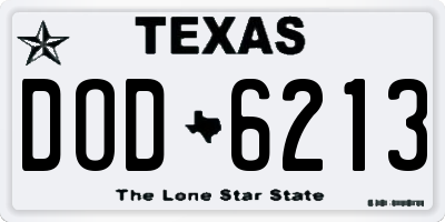TX license plate DOD6213