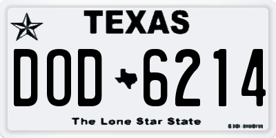 TX license plate DOD6214