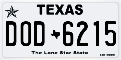 TX license plate DOD6215