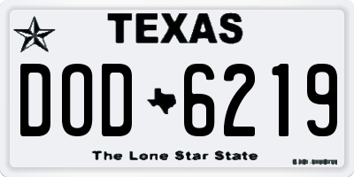 TX license plate DOD6219