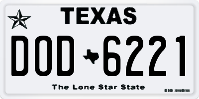 TX license plate DOD6221