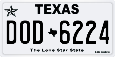 TX license plate DOD6224