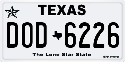 TX license plate DOD6226
