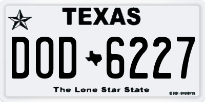 TX license plate DOD6227