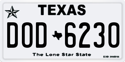 TX license plate DOD6230