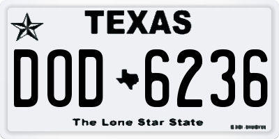 TX license plate DOD6236