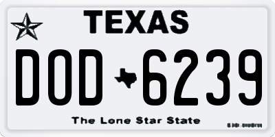 TX license plate DOD6239