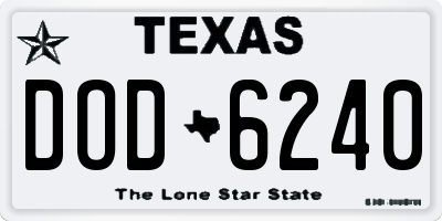 TX license plate DOD6240