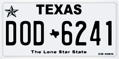 TX license plate DOD6241